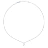 925 Sterling Silver Cultured Pearl Cross Necklace