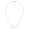 925 Sterling Silver Cultured Pearl String Bar Necklace