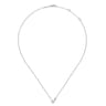 925 Sterling Silver Cultured Pearl and Diamond Pendant Necklace - 0.02 ct