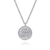 925 Sterling Silver Diamond Bujukan Aquarius Jan 20 - Feb 18 Zodiac Pendant Necklace
