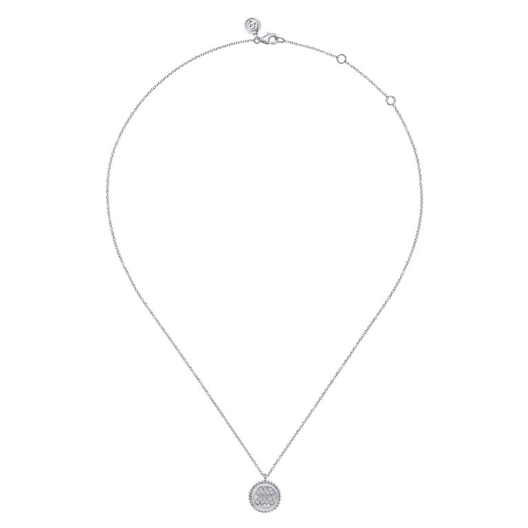 925 Sterling Silver Diamond Bujukan Aquarius Jan 20 - Feb 18 Zodiac Pendant Necklace - 0.05 ct - Shot 2