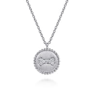 925 Sterling Silver Diamond Bujukan Bone Medallion Pendant Necklace