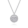 925 Sterling Silver Diamond Bujukan Bone Medallion Pendant Necklace - 0.06 ct