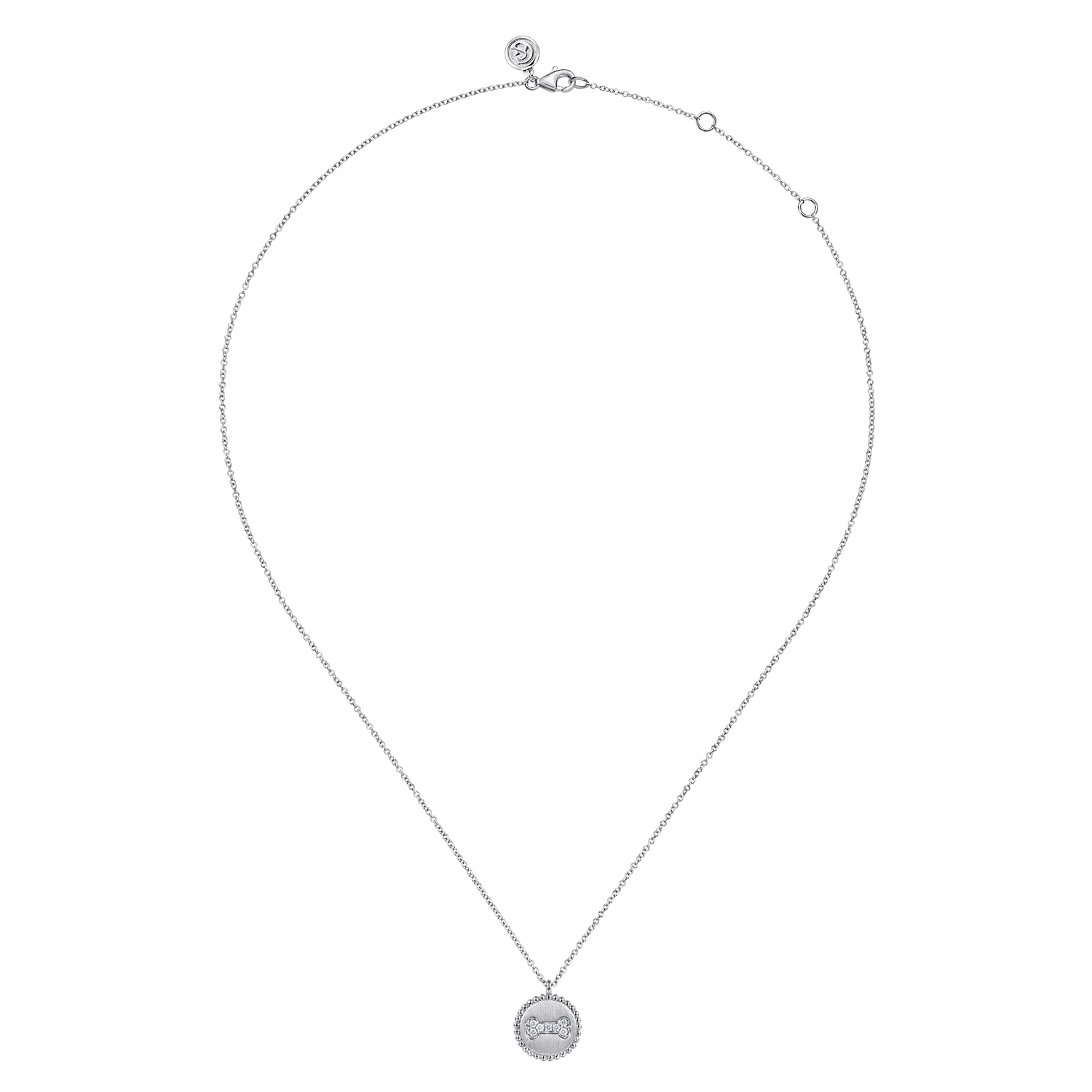 925 Sterling Silver Diamond Bujukan Bone Medallion Pendant Necklace