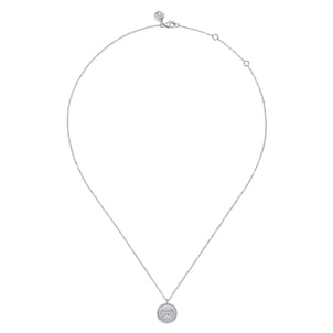 925 Sterling Silver Diamond Bujukan Bone Medallion Pendant Necklace