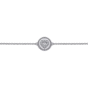 925 Sterling Silver Diamond Bujukan Heart Bracelet