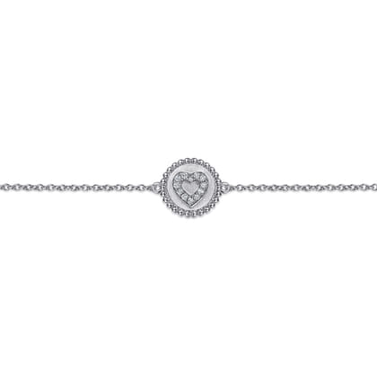 925 Sterling Silver Diamond Bujukan Heart Bracelet