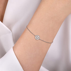 925 Sterling Silver Diamond Bujukan Heart Bracelet