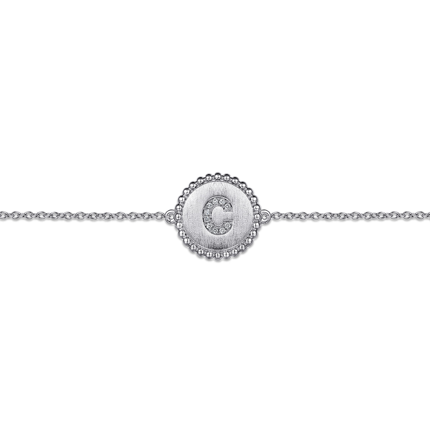 925 Sterling Silver Diamond Bujukan Initial C Bracelet - 0.04 ct - Shot 2