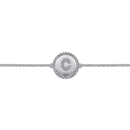 925 Sterling Silver Diamond Bujukan Initial C Bracelet