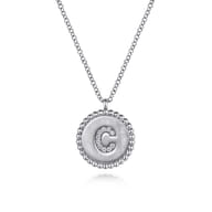 925 Sterling Silver Diamond Bujukan Initial C Necklace