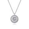 925 Sterling Silver Diamond Bujukan Initial C Necklace - 0.04 ct