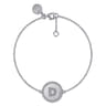 925 Sterling Silver Diamond Bujukan Initial D Bracelet - 0.05 ct