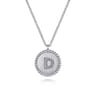 925 Sterling Silver Diamond Bujukan Initial D Necklace - 0.05 ct