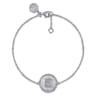 925 Sterling Silver Diamond Bujukan Initial E Bracelet - 0.05 ct