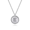 925 Sterling Silver Diamond Bujukan Initial E Necklace - 0.05 ct