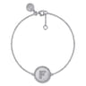 925 Sterling Silver Diamond Bujukan Initial F Bracelet - 0.04 ct