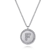 925 Sterling Silver Diamond Bujukan Initial F Necklace