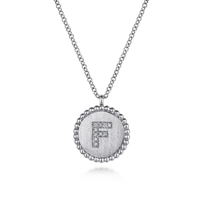 925 Sterling Silver Diamond Bujukan Initial F Necklace