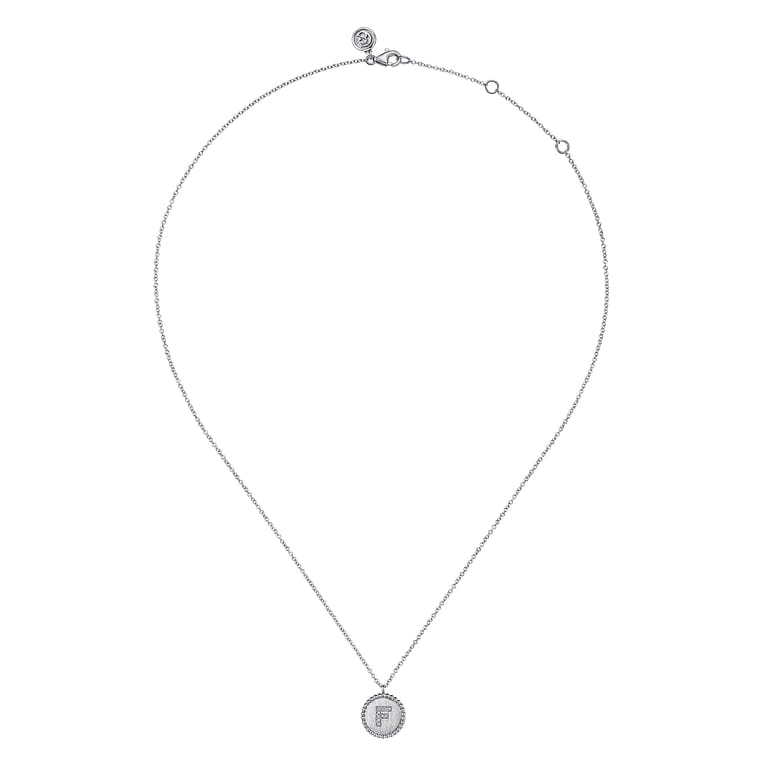 925 Sterling Silver Diamond Bujukan Initial F Necklace - 0.04 ct - Shot 2