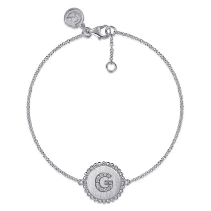 925 Sterling Silver Diamond Bujukan Initial G Bracelet