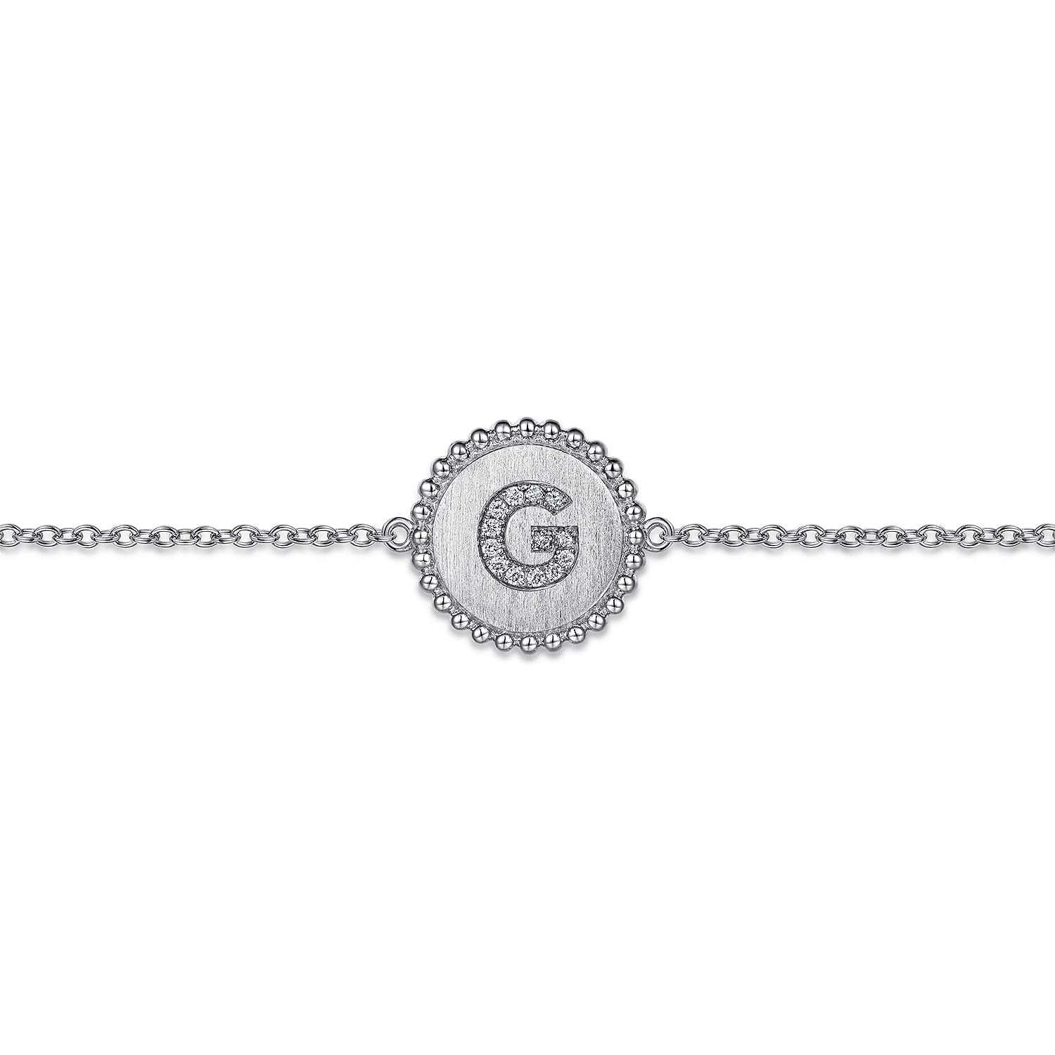 925 Sterling Silver Diamond Bujukan Initial G Bracelet - 0.05 ct - Shot 2