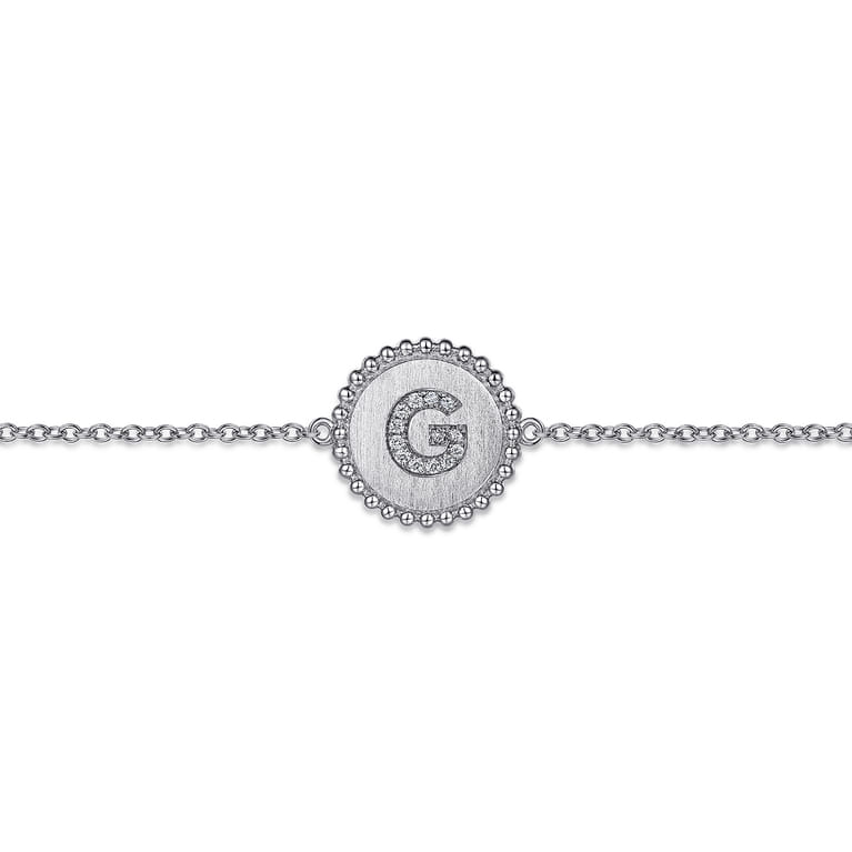 925 Sterling Silver Diamond Bujukan Initial G Bracelet - 0.05 ct - Shot 2