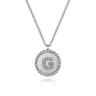 925 Sterling Silver Diamond Bujukan Initial G Necklace - 0.05 ct