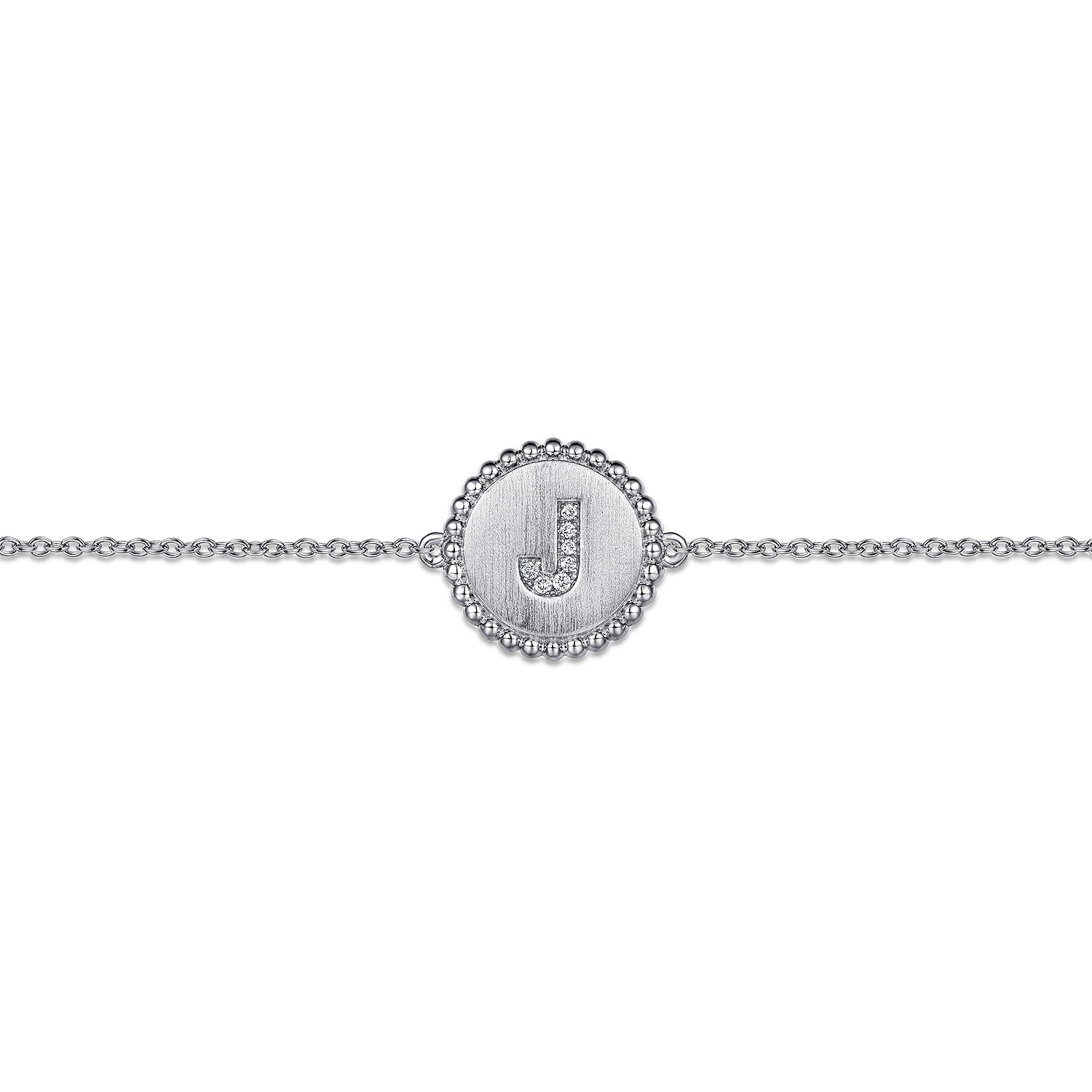 925 Sterling Silver Diamond Bujukan Initial J Bracelet - 0.03 ct - Shot 2