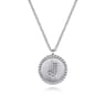 925 Sterling Silver Diamond Bujukan Initial J Necklace - 0.03 ct