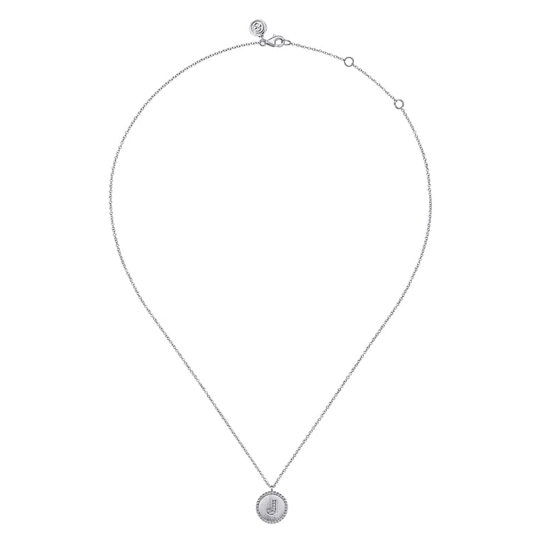 925 Sterling Silver Diamond Bujukan Initial J Necklace - 0.03 ct - Shot 2