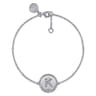 925 Sterling Silver Diamond Bujukan Initial K Bracelet - 0.05 ct