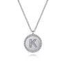 925 Sterling Silver Diamond Bujukan Initial K Necklace - 0.05 ct