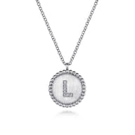 925 Sterling Silver Diamond Bujukan Initial L Necklace