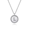 925 Sterling Silver Diamond Bujukan Initial L Necklace - 0.03 ct
