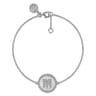925 Sterling Silver Diamond Bujukan Initial M Bracelet - 0.07 ct