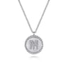 925 Sterling Silver Diamond Bujukan Initial M Necklace - 0.07 ct