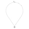 925 Sterling Silver Diamond Bujukan Initial M Necklace - 0.07 ct