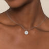925 Sterling Silver Diamond Bujukan Initial M Necklace - 0.07 ct