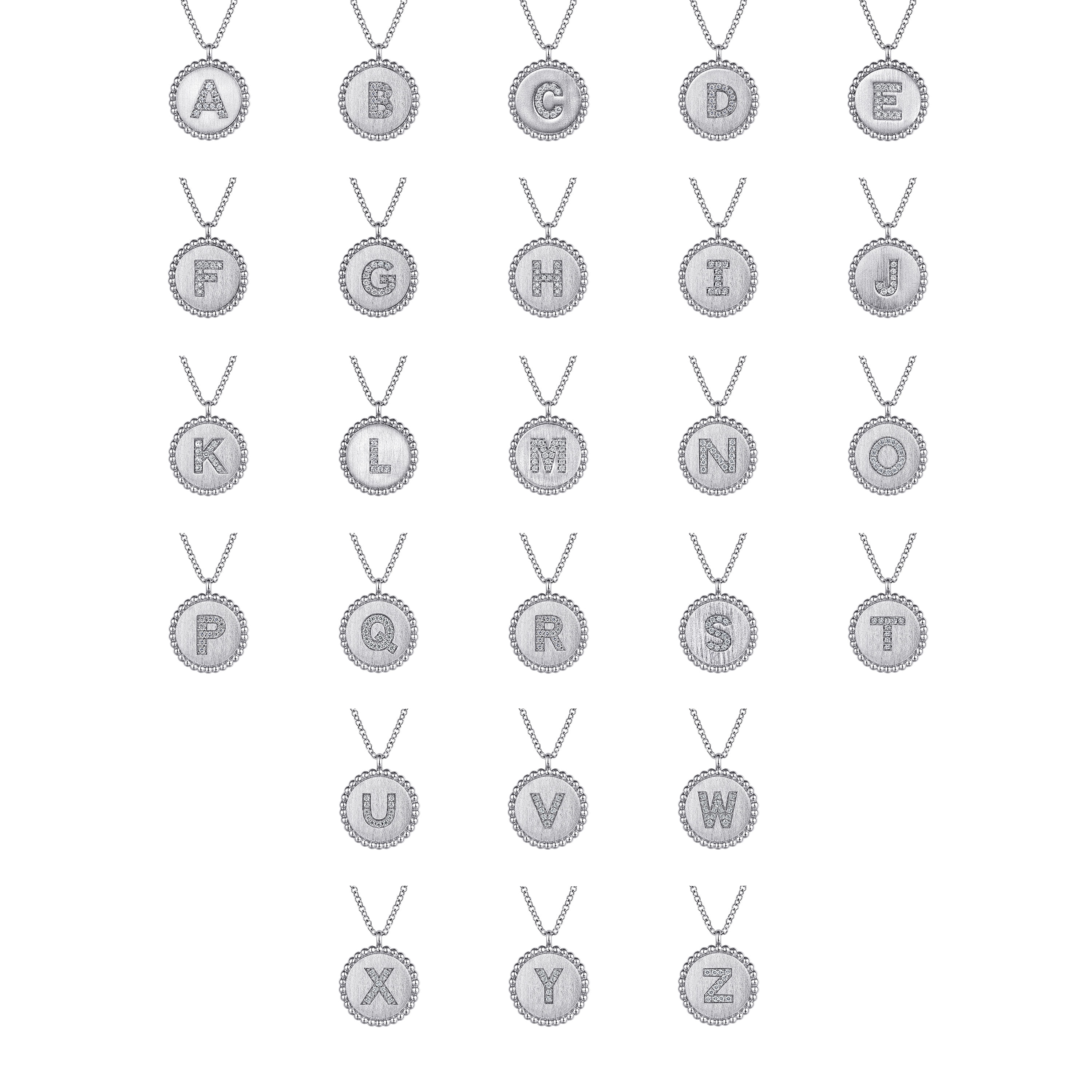 925 Sterling Silver Diamond Bujukan Initial M Necklace