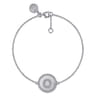 925 Sterling Silver Diamond Bujukan Initial O Bracelet - 0.06 ct