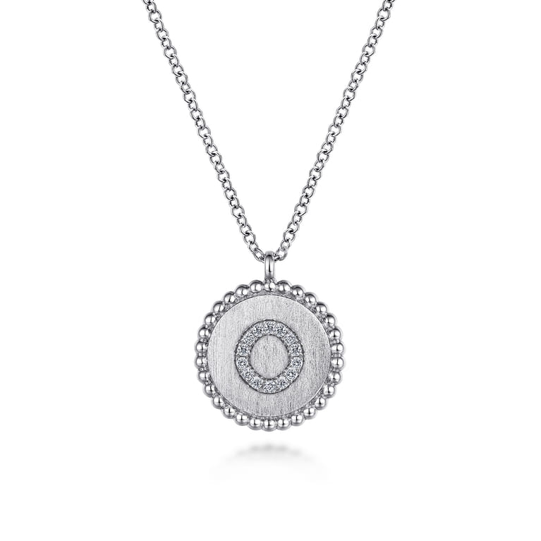 925 Sterling Silver Diamond Bujukan Initial O Necklace - 0.06 ct - Shot 1