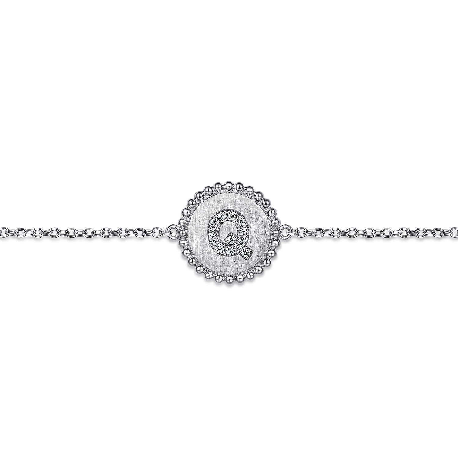 925 Sterling Silver Diamond Bujukan Initial Q Bracelet - 0.06 ct - Shot 2
