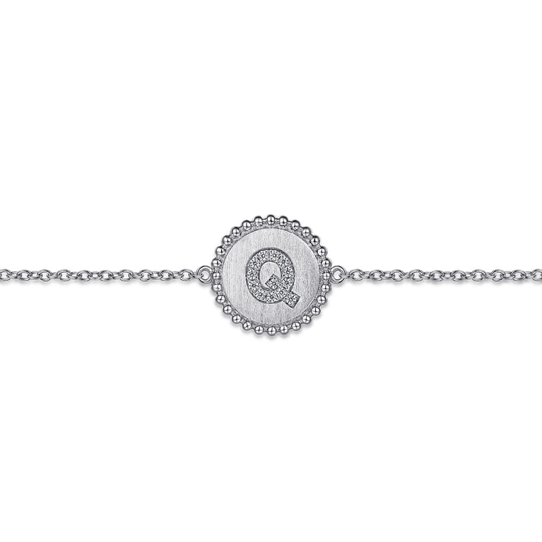 925 Sterling Silver Diamond Bujukan Initial Q Bracelet - 0.06 ct - Shot 2