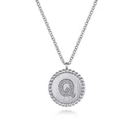 925 Sterling Silver Diamond Bujukan Initial Q Necklace