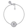 925 Sterling Silver Diamond Bujukan Initial R Bracelet - 0.05 ct