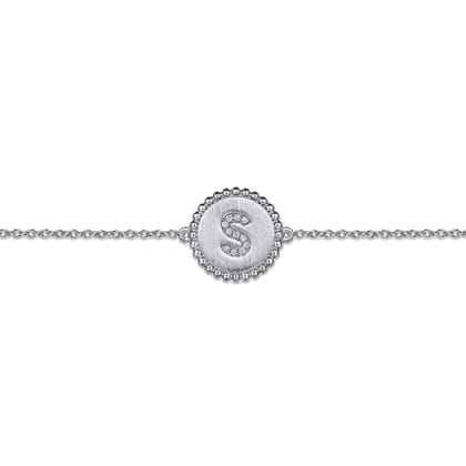 925 Sterling Silver Diamond Bujukan Initial S Bracelet