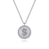925 Sterling Silver Diamond Bujukan Initial S Necklace - 0.04 ct