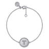 925 Sterling Silver Diamond Bujukan Initial T Bracelet - 0.04 ct
