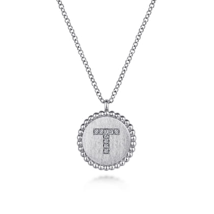 925 Sterling Silver Diamond Bujukan Initial T Necklace